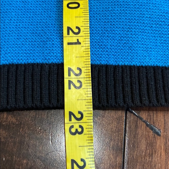 Talbots Tipped Texture V-neck Cardigan Sweater Blue black Silver tone buttons M - Picture 8 of 10